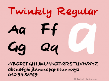 Twinkly Version 1.00 March 6, 2020, initial release Font Sample