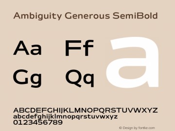 Ambiguity Generous SemiBold Version 1.00, build 11, s3图片样张
