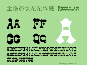 金梅英文花花字體 Regular 26 SEP., 2002, Version 3.0 Font Sample