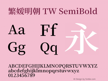 繁媛明朝 TW SemiBold 图片样张