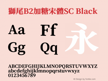 獅尾B2加糖宋體SC-Black 图片样张