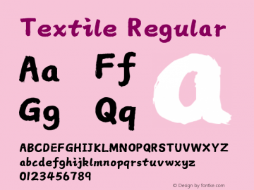 Textile Version 1.000 Font Sample