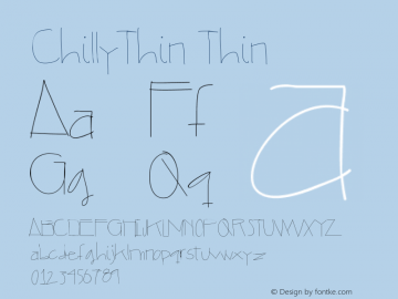 ChillyThin Thin Version 001.000 Font Sample