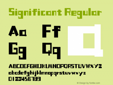 Significant Version 1.00 December 24, 2019, initial release Font Sample