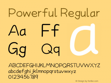 Powerful Version 1.00 December 31, 2019, initial release Font Sample