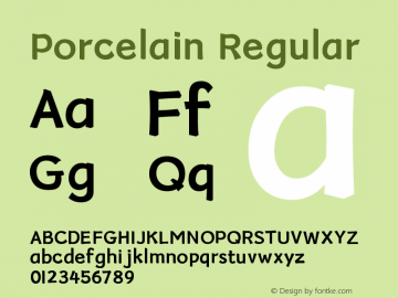 Porcelain Version 1.000 Font Sample