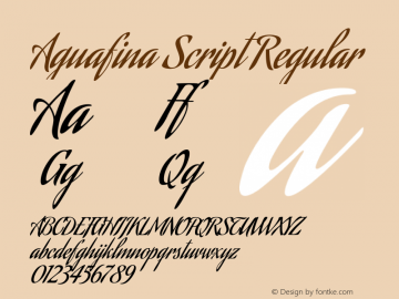 Aguafina Script Regular Version 1.000图片样张