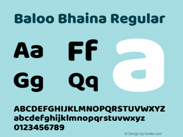 Baloo Bhaina Regular Version 1.443;PS 1.000;hotconv 16.6.51;makeotf.lib2.5.65220; ttfautohint (v1.6) Font Sample