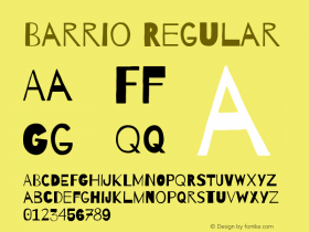 Barrio Regular Version 1.005 Font Sample