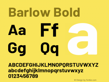 Barlow Bold Version 1.408 Font Sample