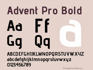 Advent Pro Bold Version 2.002图片样张