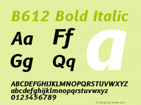 B612 Bold Italic Version 1.008图片样张