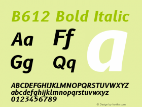 B612 Bold Italic Version 1.008 Font Sample