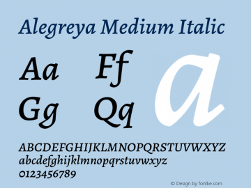 Alegreya Medium Italic Version 2.003; ttfautohint (v1.6)图片样张