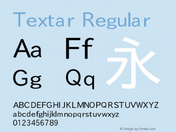 Textar Version 0.2 Font Sample