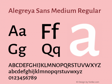 Alegreya Sans Medium Version 2.004; ttfautohint (v1.6)图片样张