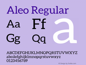 Aleo-Regular Version 1.1 Font Sample