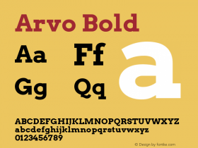 Arvo Bold Version 2.001 2013图片样张