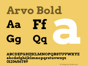 Arvo Bold Version 1.005 2010 beta release图片样张