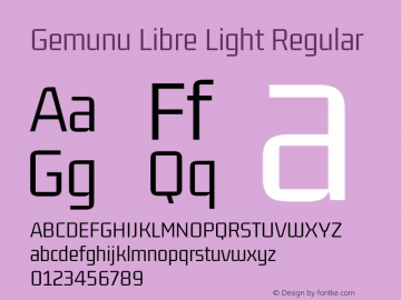 Gemunu Libre Light Version 1.001 ; ttfautohint (v1.6)图片样张