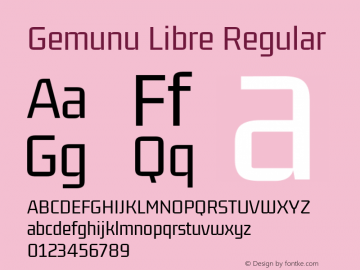 Gemunu Libre Regular Version 1.001 ; ttfautohint (v1.6)图片样张