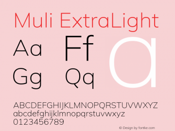 Muli ExtraLight Version 2.001图片样张