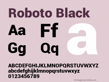 Roboto Black Version 1.00000; 2011 Font Sample