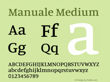 Manuale Medium Version 0.075 Font Sample