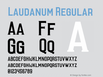 Laudanum Version 1.000; ttfautohint (v1.5.65-e2d9) Font Sample