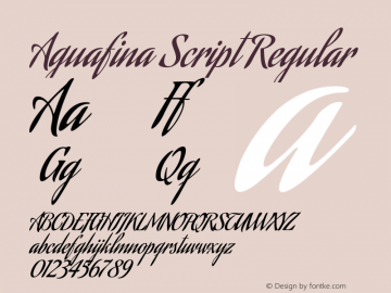 Aguafina Script Regular Version 1.000图片样张
