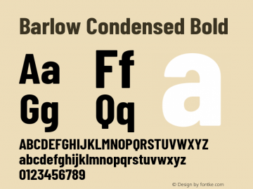 Barlow Condensed Bold Version 1.408 Font Sample