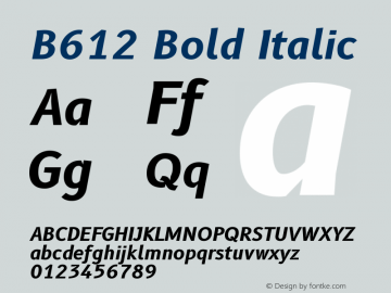 B612 Bold Italic Version 1.008图片样张