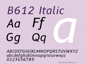 B612 Italic Version 1.008 Font Sample