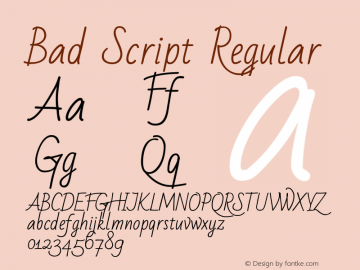 Bad Script Regular Version 1.003图片样张