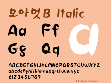 모아멋B Italic MoaaSystem TT font 1.0图片样张