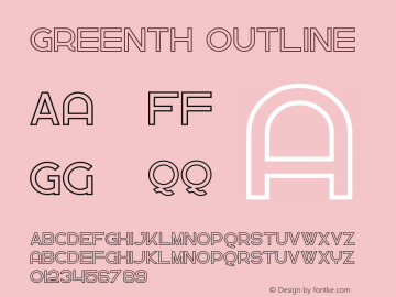 Greenth Outline 1.002 Font Sample