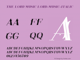 The Lord Music Italic Version 001.000 Font Sample