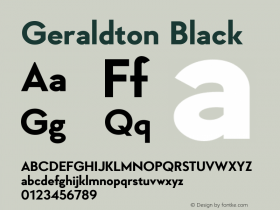 Geraldton Black 1.000 Font Sample