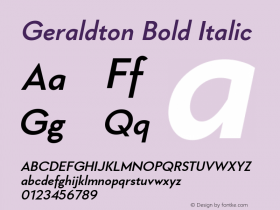 Geraldton Bold Italic 1.000 Font Sample