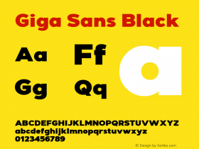 Giga Sans Black 1.000 Font Sample