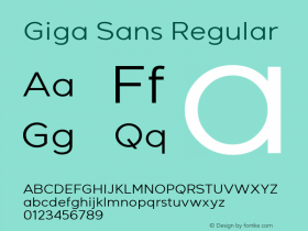 Giga Sans 1.000 Font Sample