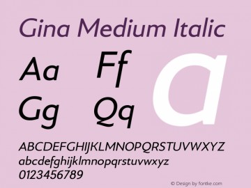 Gina Medium Italic 1.000图片样张