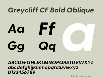 Greycliff CF Bold Oblique 2.100图片样张