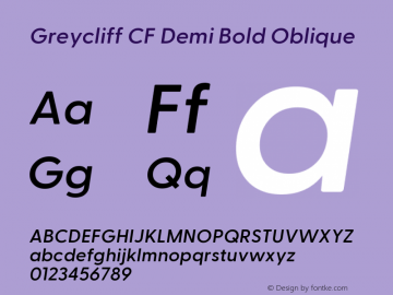 Greycliff CF Demi Bold Oblique 2.100图片样张