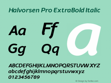 Halvorsen Pro ExtraBold Italic 2.000图片样张