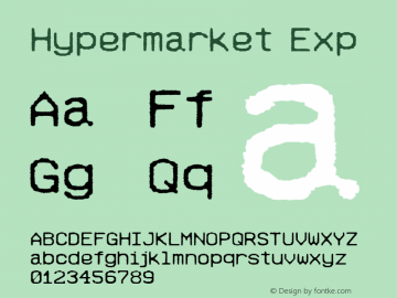 Hypermarket Exp Version 2.000 Font Sample