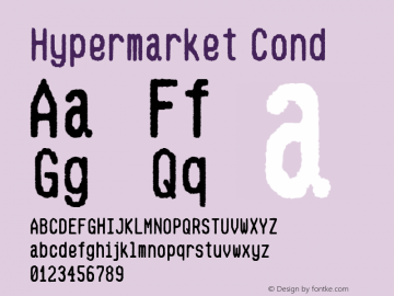 Hypermarket Cond Version 2.000 Font Sample