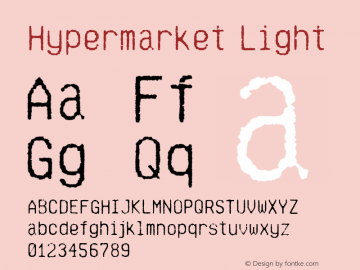 Hypermarket Light Version 2.000 Font Sample