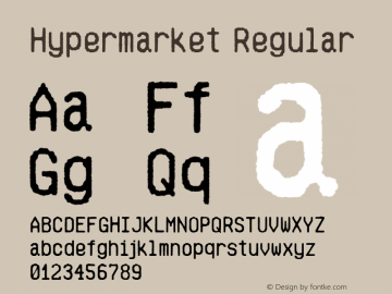 Hypermarket Version 2.000 Font Sample