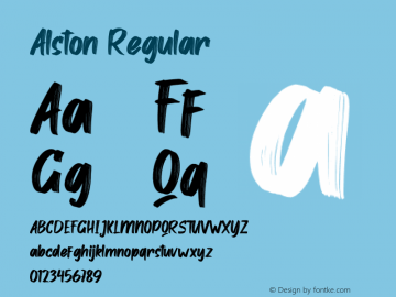 Alston Version 1.00;November 22, 2020;FontCreator 11.5.0.2422 64-bit图片样张